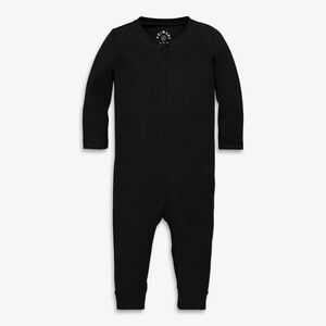 Primary Organic Zip Romper, Black, Size 2T